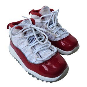 Nike Air Jordan 11 Retro Cherry Red White TD 378040-116 Toddler Shoes 7C